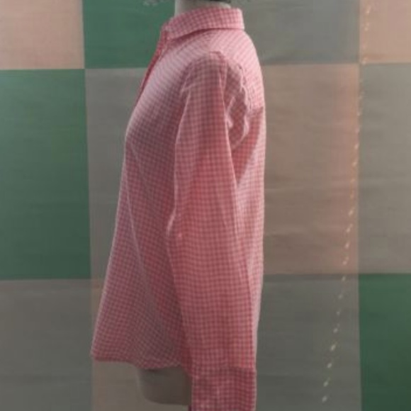 J CREW pink peach gingham shirt size 4 small - Picture 5 of 6